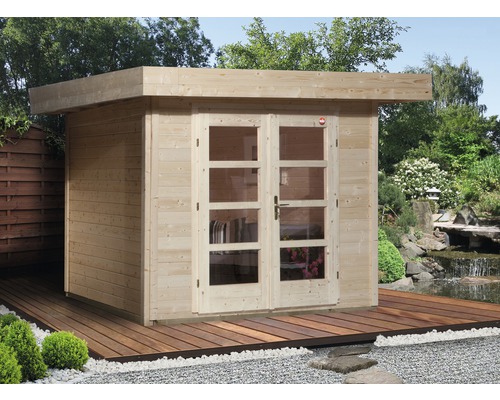 Abri de jardin weka Designhaus 126+ Taille 1 grande hauteur de passage 195 cm, avec plancher 356 x 284 cm naturel Abri de jardin weka Designhaus 126+ Taille 1 grande hauteur de passage 195 cm, avec plancher 356 x 284 cm naturel