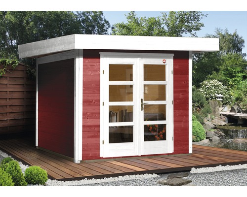 Abri de jardin weka Designhaus 126+ taille 1 avec plancher 295x210 cm rouge