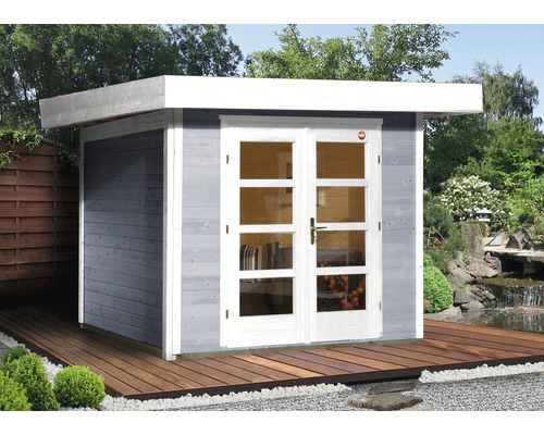 Abri de jardin weka Designhaus 126+ taille 1 avec plancher 295x210 cm gris
