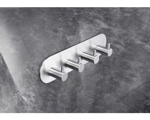 Wandgarderobe mit vier Haken aus Metall