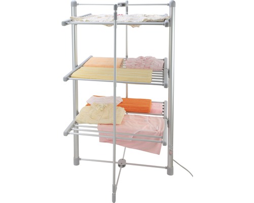 Séchoir à linge à plusieurs niveaux avec linge