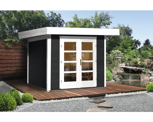 Gartenhaus weka Designhaus 126+ Gr. 2 hohes Durchgangsmass 195 cm, mit Fussboden 356 x 314 cm anthrazit