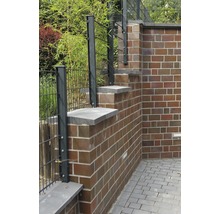Mauerabdeckung Satteldach anthrazit 49 x 30 x 3,5-5,5-3,5 cm