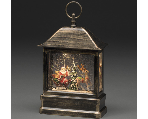 Lanterne décorative avec motif de Noël et éclairage LED