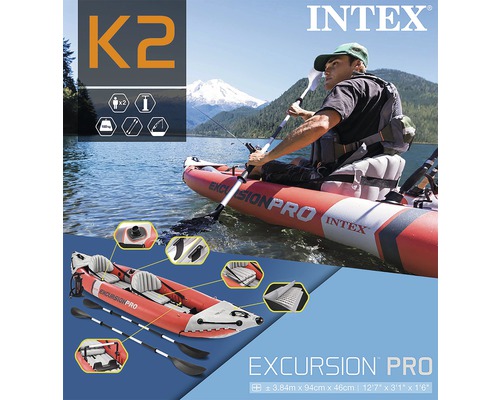 Kayak Intex Excursion Pro K2 pour deux personnes sur l''eau