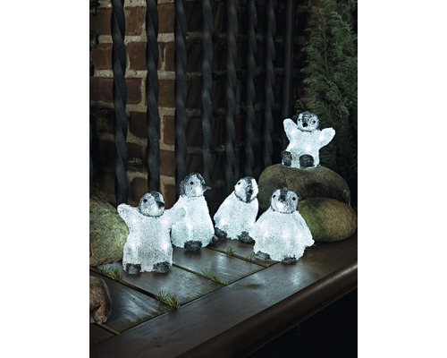 Bébé pingouins acrylique lot de 5 Konstsmide 40 LED H 12 cm