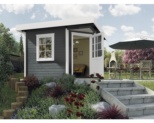 Abri de jardin weka Designhaus 213+ Taille 1 grande hauteur de passage 195 cm, avec plancher 278 x 278 cm anthracite Abri de jardin weka Designhaus 213+ Taille 1 grande hauteur de passage 195 cm, avec plancher 278 x 278 cm anthracite