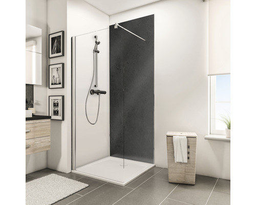 Panneau mural de douche SCHULTE DecoDesign pierre anthracite à haute brillance 210 x 100 cm D19010213 701