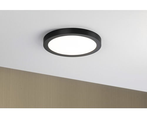 Plafonnier LED 22W 2200 lm 2700 K blanc chaud rond HxØ 30x300 mm Abia noir 1 ampoule