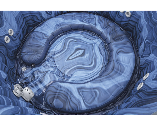 Innenansicht eines Whirlpools mit blauem Marmormuster