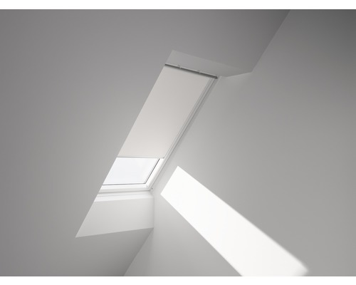 Store occultant VELUX uni blanc à commande manuelle cadre blanc DKL C06 1025SWL