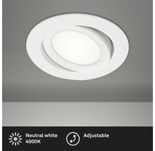 Spot à encastrer LED IP23 6W 600 lm 4000 K blanc neutre pivotant blanc Ø 106/90 mm 230V-thumb-0