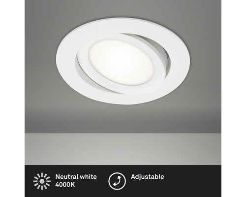 LED Einbauleuchte 6W 600lm 4.000K schwenkbar IP23 Ø 106 mm