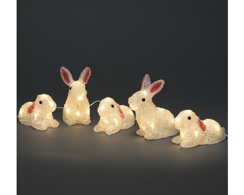 Figurines décoratives de lapins avec éclairage pour l''intérieur