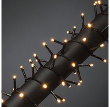 Guirlande lumineuse avec de petites lumières blanc chaud et un câble noir.