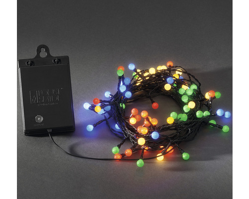 Guirlande lumineuse LED à piles avec ampoules colorées