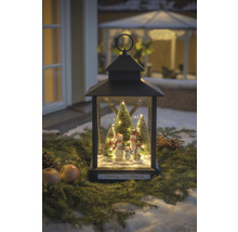 Lanterne décorative avec famille de bonshommes de neige et l''inscription Joyeux Noël pour une ambiance festive