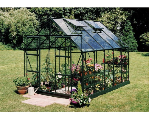 Gewächshaus Halls Magnum 108 8,3 m² Blankglas 3 mm 257x322 cm Aluminium Gewächshaus Halls Magnum 108 8,3 m² Blankglas 3 mm 257x322 cm Aluminium