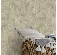 Vliestapete 113242 Holz Geometrisch beige