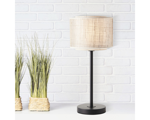 Lampe de table Odar 1 x E27 40W métal bambou