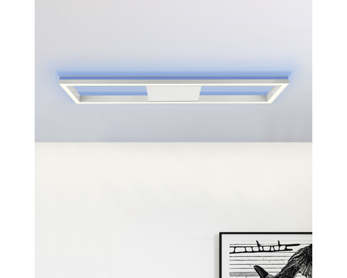 Plafonnier LED Icarus 38W RGB métal plastique blanc 100 x 25cm avec télécommande