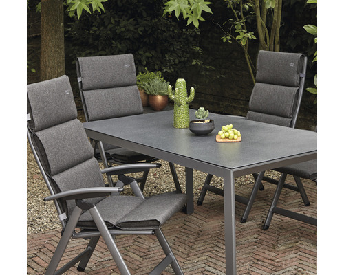 Ensemble de salon de jardin avec table et chaises avec coussins