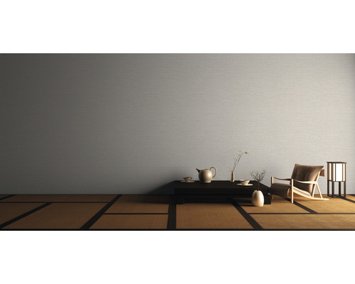 Raumgestaltung mit japanischem Stil mit Tisch, Teekanne, Stuhl und Tatamiboden
