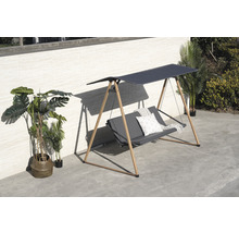 Hollywoodschaukel Garden Place Mila 3-Sitzer 135 x 224 x 173 cm Stahl Kunststoff anthrazit