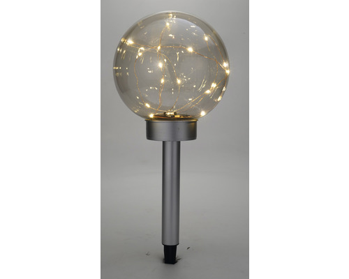 Lampe solaire avec globe en verre et piquet