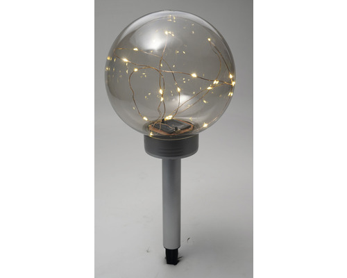 Lampe solaire avec abat-jour sphérique et piquet de terre