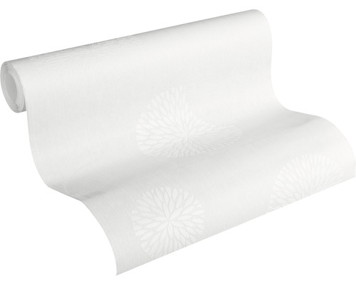 Rouleau de papier peint blanc avec motif floral