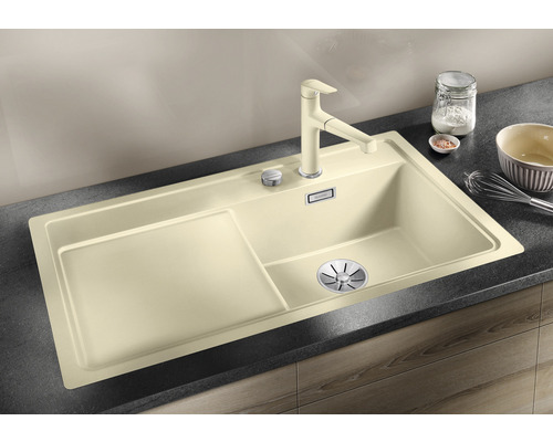 Évier en granit avec égouttoir et robinetterie