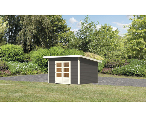Gartenhaus aus Holz mit Doppeltür im Garten