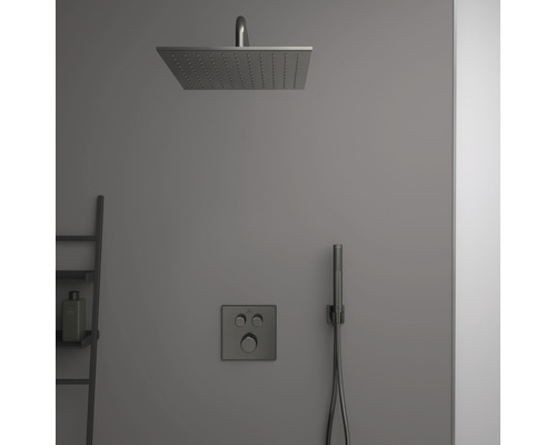 Ensemble de douche avec douche de tête, douchette à main et thermostat