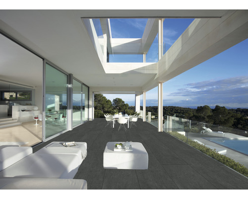 Feinsteinzeug Terrassenplatte Portland Night rektifizierte Kante 180 x 80 x 2 cm Feinsteinzeug Terrassenplatte Portland Night rektifizierte Kante 180 x 80 x 2 cm