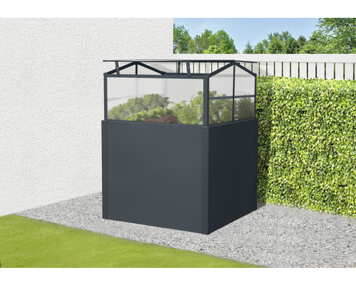 Rehausse de serre châssis, rehausse de serre avec polycarbonate 4 mm 87 x 87 x 46 cm anthracite