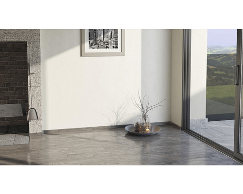 Espace de vie avec cheminée, décoration et porte coulissante