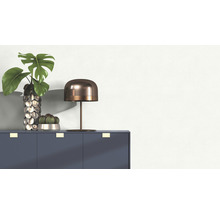 Dekoratives Arrangement mit Tischlampe, Pflanze und Kaktus auf einem Schrank