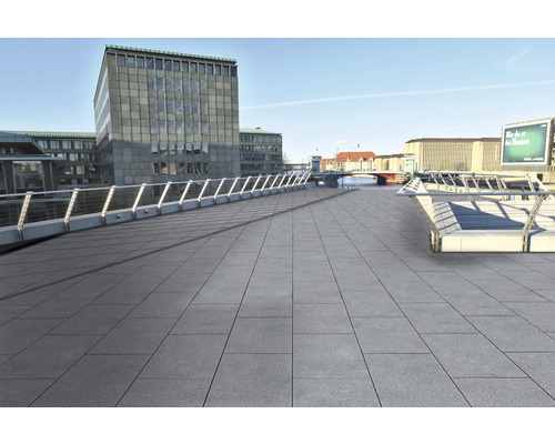 Revêtement de sol avec pavés dans un espace extérieur