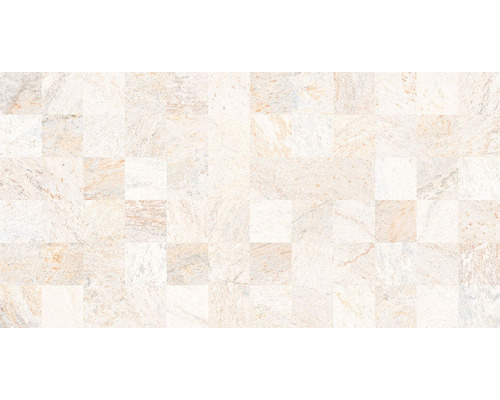 Carrelage décoratif en grès cérame fin Quartzite blanco 32 x 62,5 x 0,9 cm