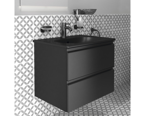 Meuble sous-lavabo avec deux tiroirs dans une salle de bain