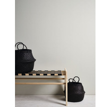 Étagère avec deux paniers de rangement noirs