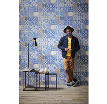 Vliestapete 36923-1 Metropolitan Fliese blau-beige