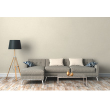 Wohnzimmer mit Ecksofa, Stehlampe und Couchtisch