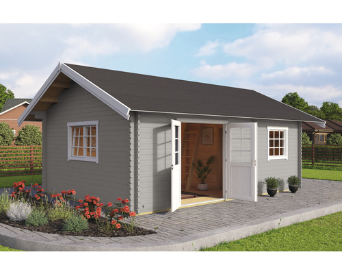 Abri de jardin Caroline Set Silver avec plancher, mezzanine, 675 x 489,9 cm gris clair Abri de jardin Caroline Set Silver avec plancher, mezzanine, 675 x 489,9 cm gris clair