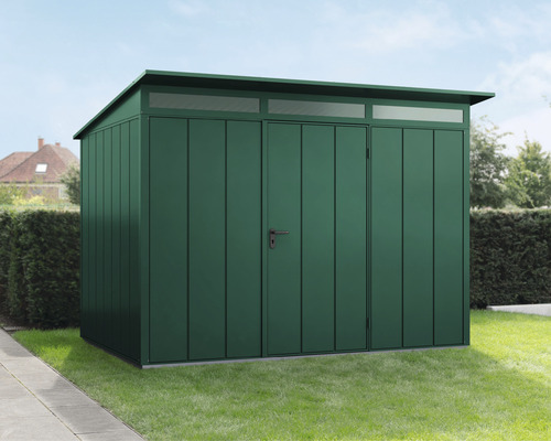 Gartenhaus Hörmann EcoStar Elegant-P,Typ 3 RAL6005 Einzeltür 302,8 x 238 cm grün