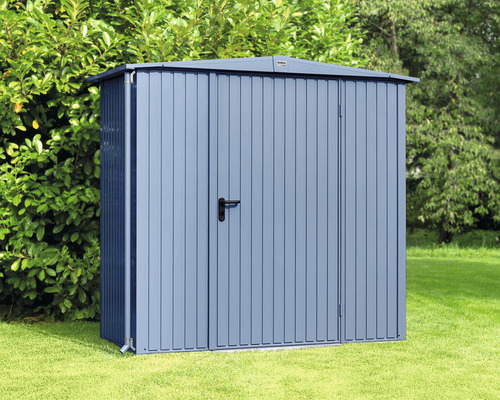 Abri de jardin Hörmann EcoStar Trend-S type 1 RAL5014 porte à un vantail 238 x 107,8 cm bleu