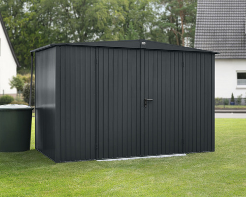 Abri de jardin Hörmann EcoStar Trend-S type 3 RAL7016 porte à deux vantaux 323.6 x 247.7 cm anthracite