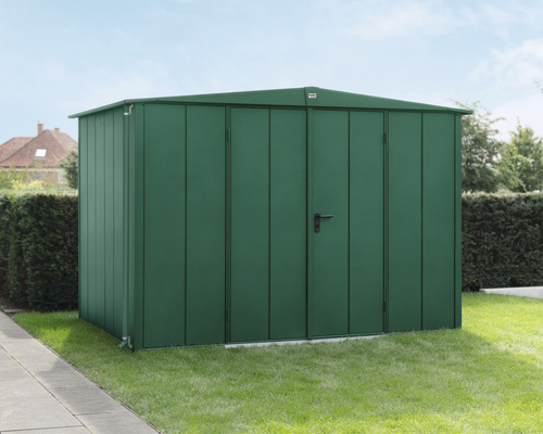 Abri de jardin Hörmann EcoStar Elegant-S type 3 RAL6005 porte à deux vantaux 323.6 x 247.7 cm vert