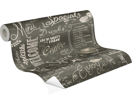 Rouleau de papier peint avec motif tableau noir, menu inclus avec boissons et nourriture